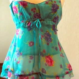 Gorgeous Aqua Corset Bustier Lingerie